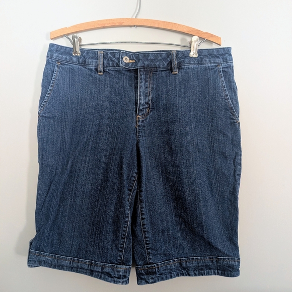 Liz & Co. Dark Blue Jean Shorts - Picture 6 of 7